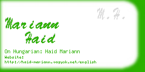 mariann haid business card